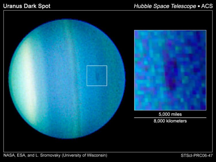 Поверхность Урана заснятая телескопом Hubble