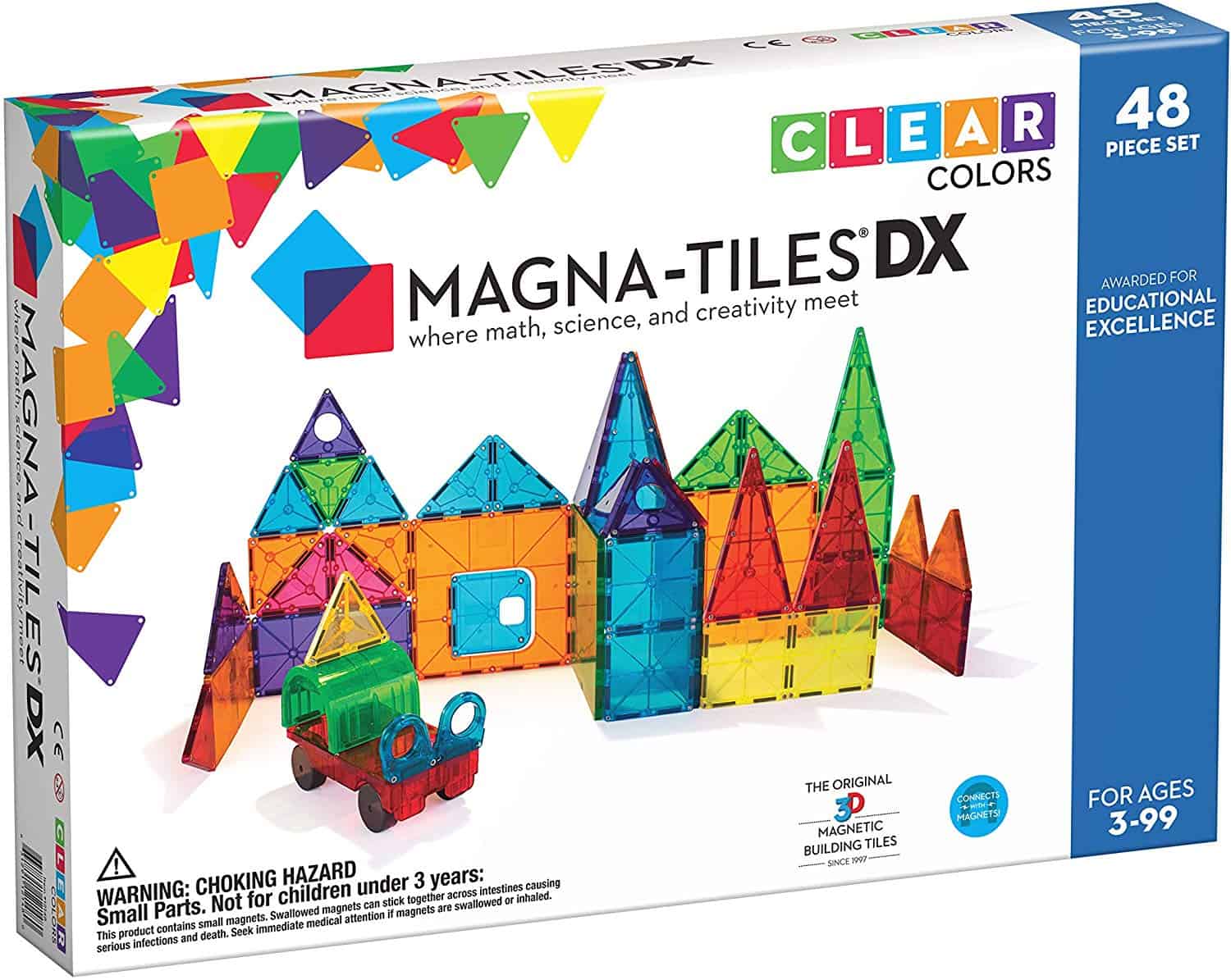 Magna-Tiles 48-Piece Clear Colors DELUXE Set