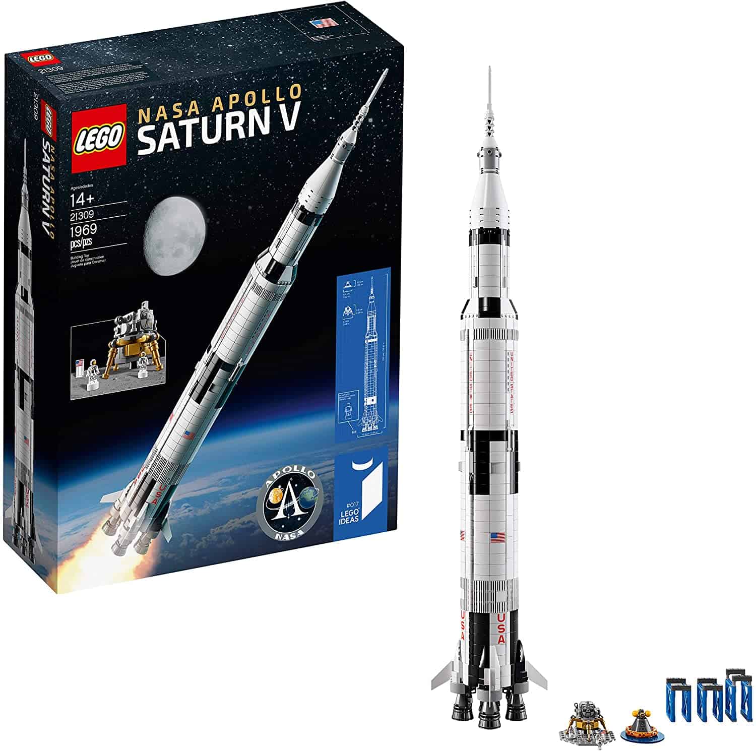 LEGO Ideas NASA Apollo Saturn V 21309 Outer Space Model Rocket for Kids