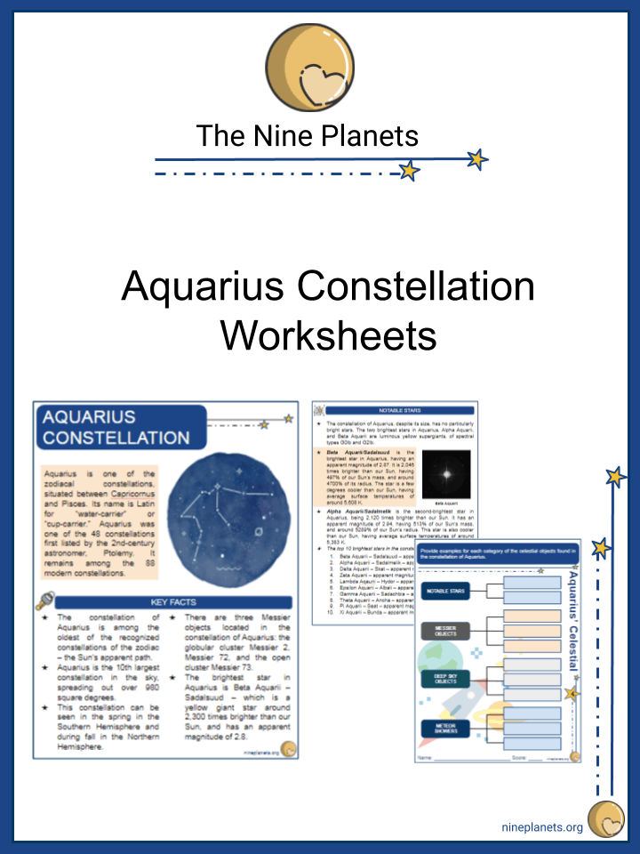 Aquarius Constellation Worksheets