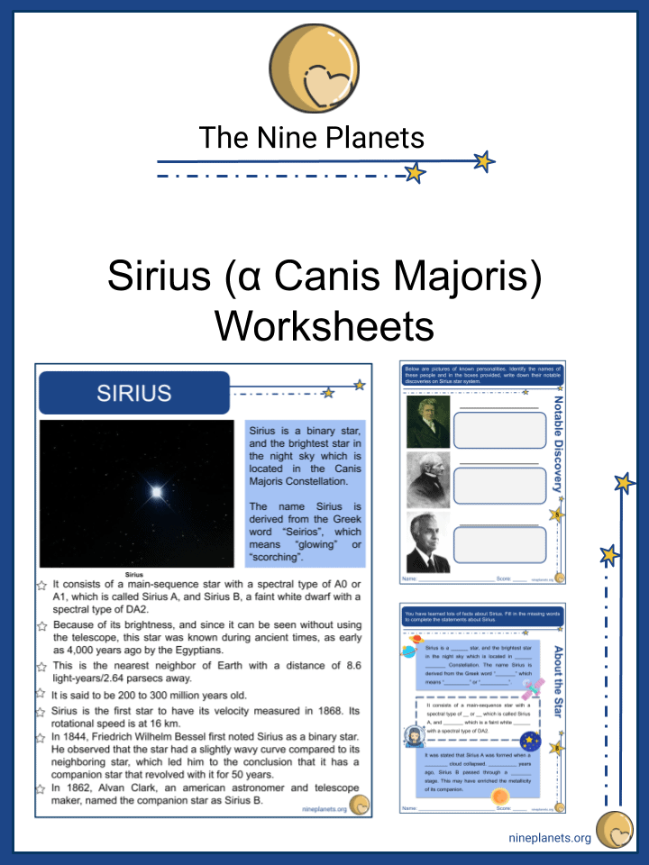 Sirius (α Canis Majoris) Worksheets